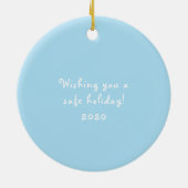 メリークリスマス雪だるま雪 セラミックオーナメント (裏面)