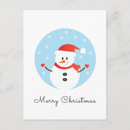 メリークリスマス雪だるま雪 ポストカード