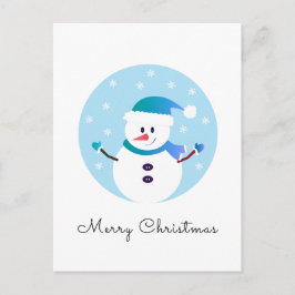 メリークリスマス雪だるま雪 ポストカード