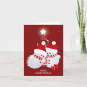 メリークリスマス雪だるま カード (正面)