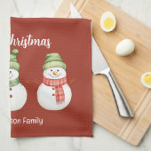 メリークリスマス雪だるま キッチンタオル (四つ折り)