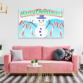 メリークリスマス雪だるま キャンバスプリント (インサイチュ (リビング))