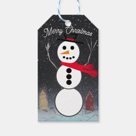 メリークリスマス雪だるま ギフトタグ (正面)