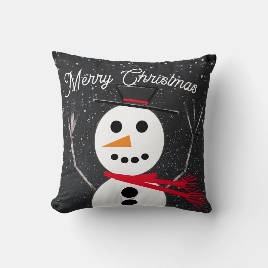 メリークリスマス雪だるま クッション (正面)