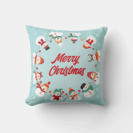 メリークリスマス雪だるま クッション