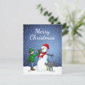 メリークリスマス雪だるま シーズンカード (スタンド正面)