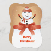 メリークリスマス雪だるま シーズンカード (正面/裏面)