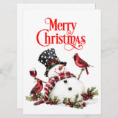 メリークリスマス雪だるま シーズンカード (正面/裏面)