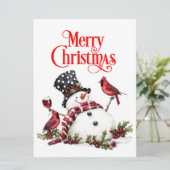 メリークリスマス雪だるま シーズンカード (スタンド正面)