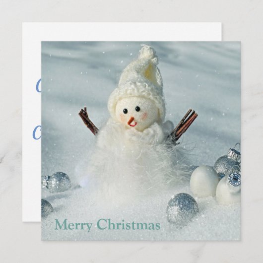 メリークリスマス雪だるま シーズンカード (正面/裏面)