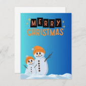 メリークリスマス雪だるま シーズンカード (正面/裏面)