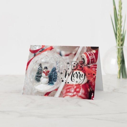 メリークリスマス雪だるま シーズンカード (正面)