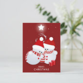 メリークリスマス雪だるま シーズンポストカード (スタンド正面)