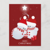 メリークリスマス雪だるま シーズンポストカード (正面)