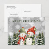 メリークリスマス雪だるま シーズンポストカード (正面/裏面)