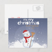 メリークリスマス雪だるま シーズンポストカード (正面/裏面)