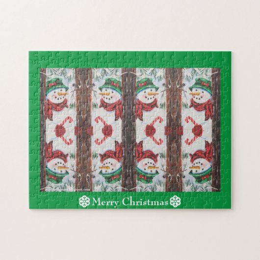 メリークリスマス雪だるま ジグソーパズル (横)