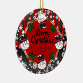 メリークリスマス雪だるま セラミックオーナメント (右)