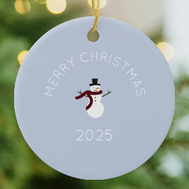 メリークリスマス雪だるま セラミックオーナメント