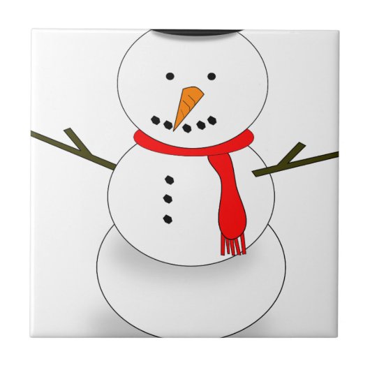 メリークリスマス雪だるま タイル (正面)