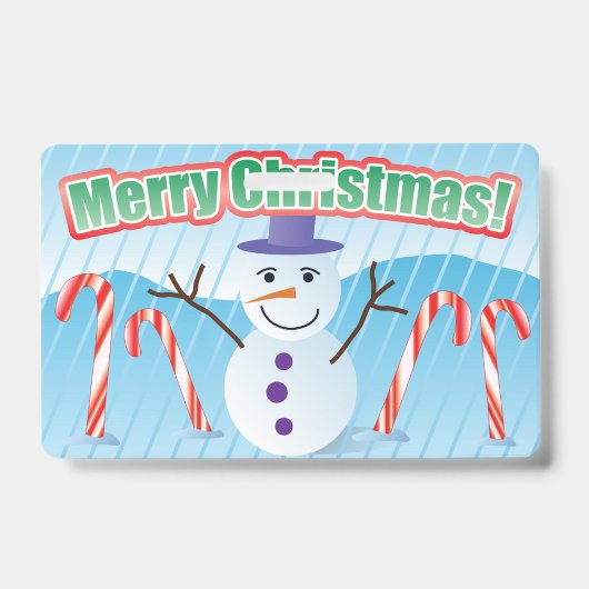 メリークリスマス雪だるま バッジ (正面)