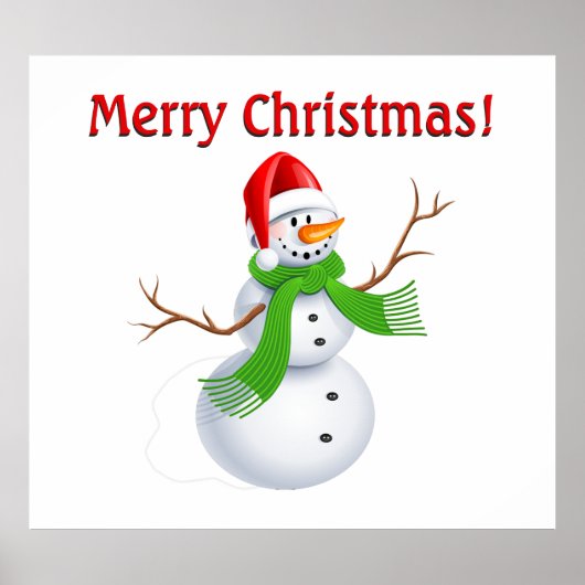 メリークリスマス雪だるま ポスター (正面)