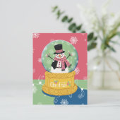 メリークリスマス雪だるま ポストカード (スタンド正面)