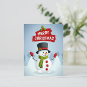 メリークリスマス雪だるま ポストカード (スタンド正面)