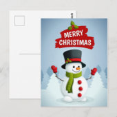 メリークリスマス雪だるま ポストカード (正面/裏面)