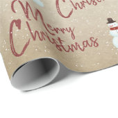 メリークリスマス雪だるま ラッピングペーパー (ロールコーナー)