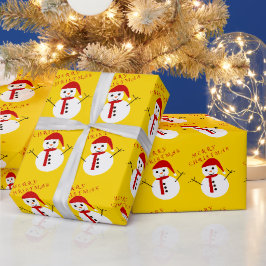 メリークリスマス雪だるま ラッピングペーパー