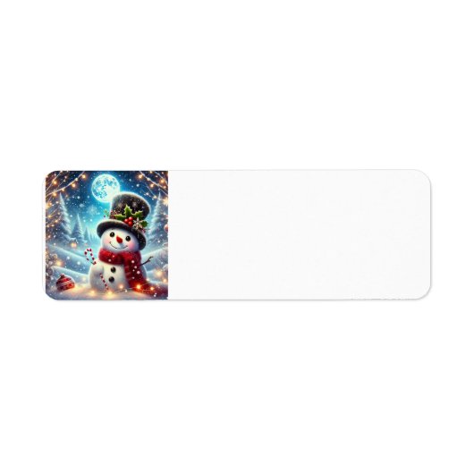 メリークリスマス雪だるま ラベル (正面)