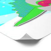 メリークリスマス雪だるま&恐竜のポスター ポスター (角)