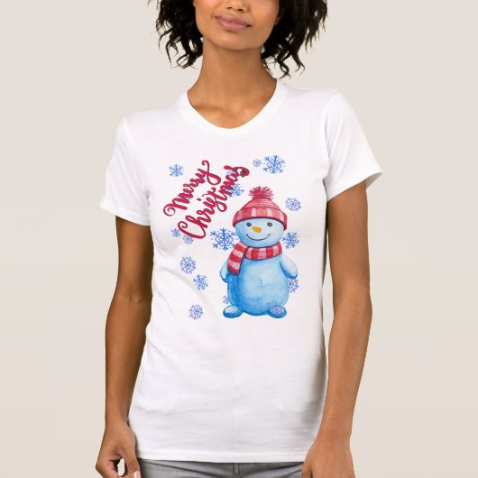 メリークリスマス雪だるま Tシャツ (正面)