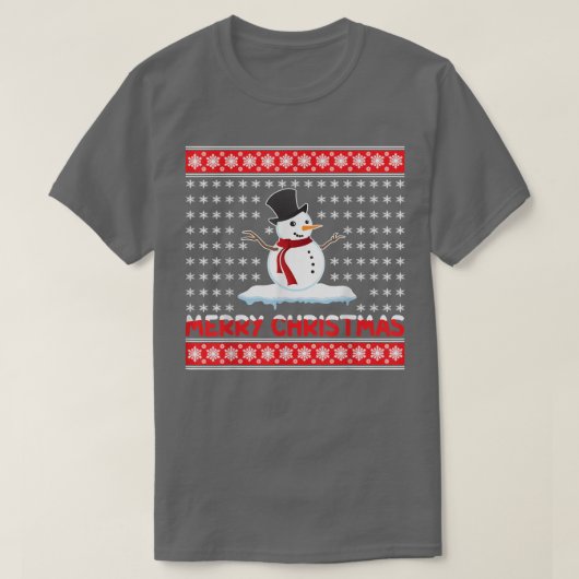 メリークリスマス雪だるま Tシャツ (デザイン正面)