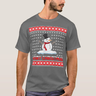 メリークリスマス雪だるま Tシャツ