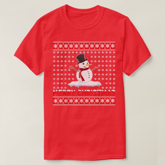 メリークリスマス雪だるまTシャツ Tシャツ (デザイン正面)