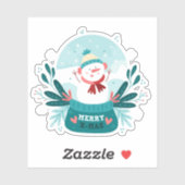 メリークリスマス雪のグローブステッカー シール (シート)