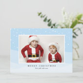 メリークリスマス雪のフォトカード シーズンカード (スタンド正面)