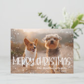 メリークリスマス雪のフレームの写真 シーズンカード (スタンド正面)
