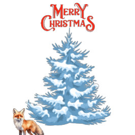 メリークリスマス雪の中のキツネ歩く シーズンカード