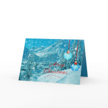 メリークリスマス雪の冬の村