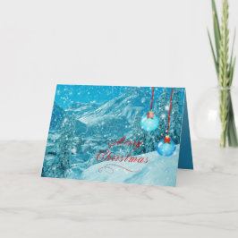 メリークリスマス雪の冬の村 シーズンカード