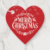 メリークリスマス雪クラシック片エレガント フェイバータグ (正面)