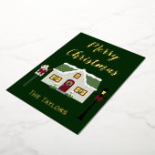 メリークリスマス雪テーマ 箔シーズンカード (回転した状態)