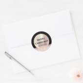 メリークリスマス雪バラグリッターブラック紙吹雪 ラウンドシール (封筒)