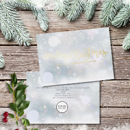 メリークリスマス雪企業のビジネスのロゴ金ゴールド 箔シーズンカード