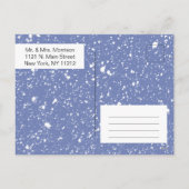 メリークリスマス雪秋金ゴールド文字家族写真 シーズンポストカード (裏面)