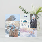 メリークリスマス雪遊びフォトコラージュ シーズンカード (スタンド正面)