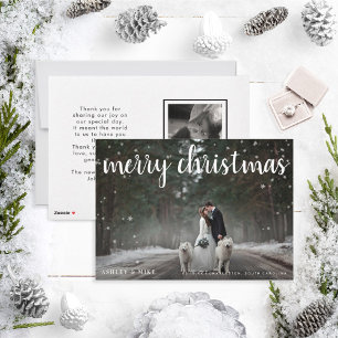 メリークリスマス雪2写真結婚ありがとう シーズンカード